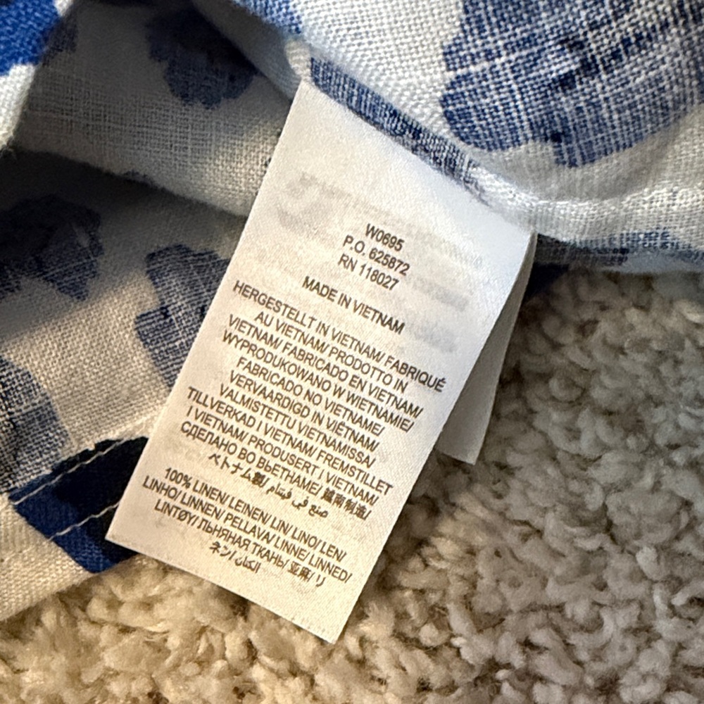 Boden White and Blue Leopard Print Button-Down Shirt - Picture 5 of 6